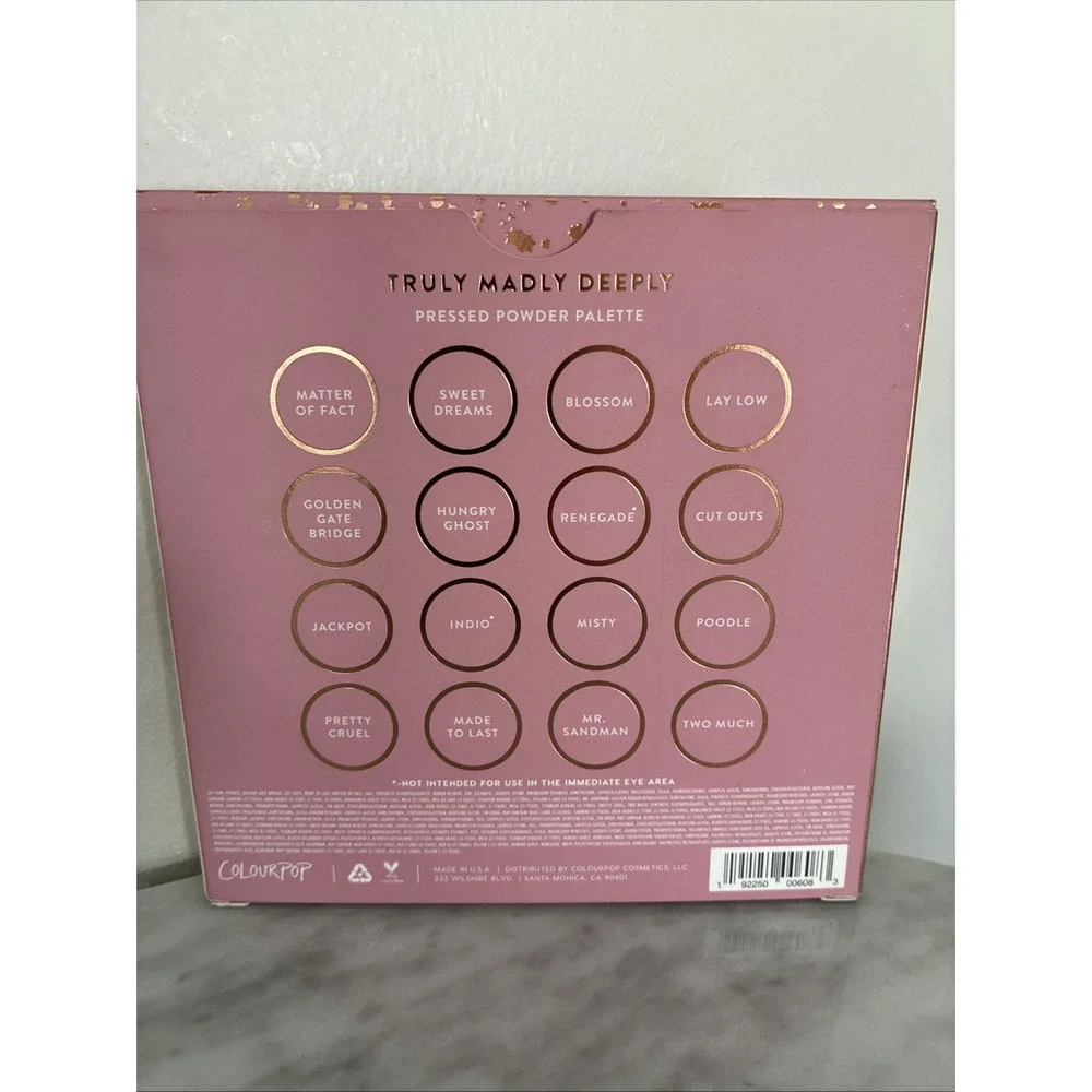 ColourPop Truly Madly Deeply Eyeshadow Makeup Palette - Cruelty Free. RARE!